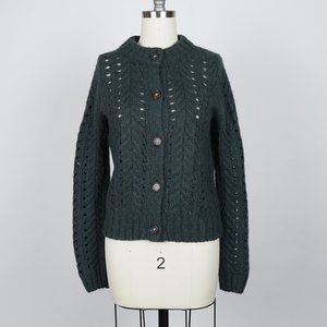 J. Crew Point Sur Pointelle Knit Cardigan Sweater